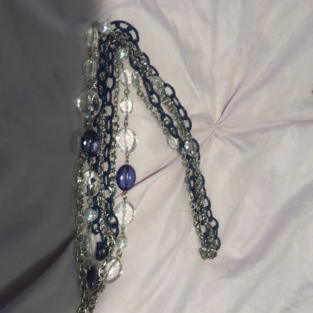3 /$8 Blue & silver necklace w/4 different lengths